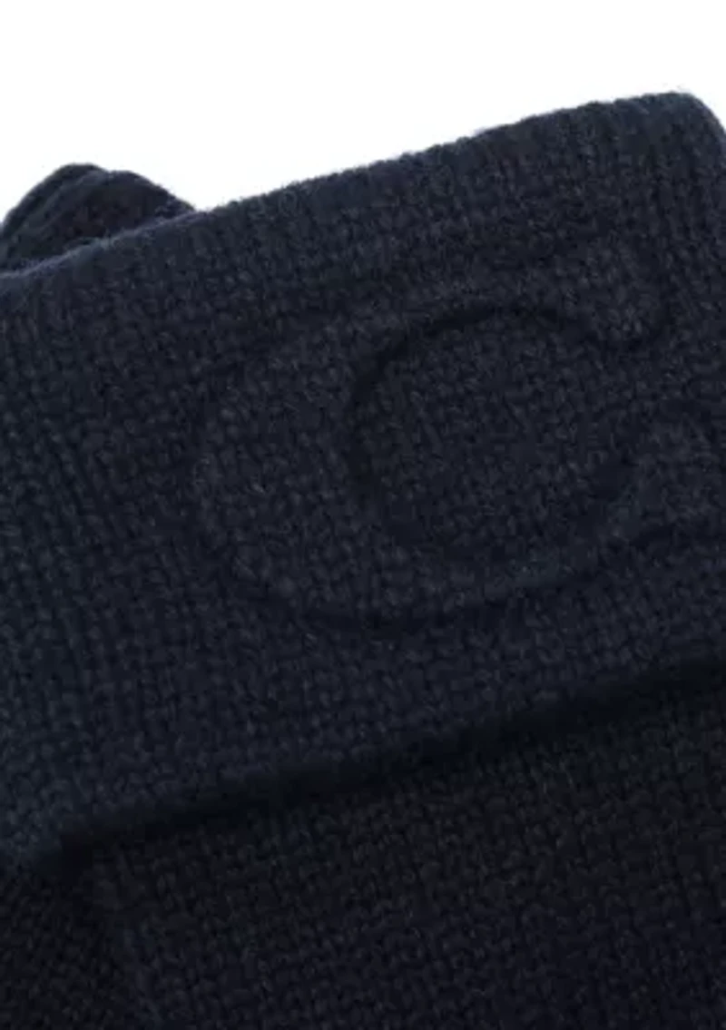 Embossed C Knit Gloves