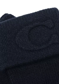 Embossed C Knit Gloves