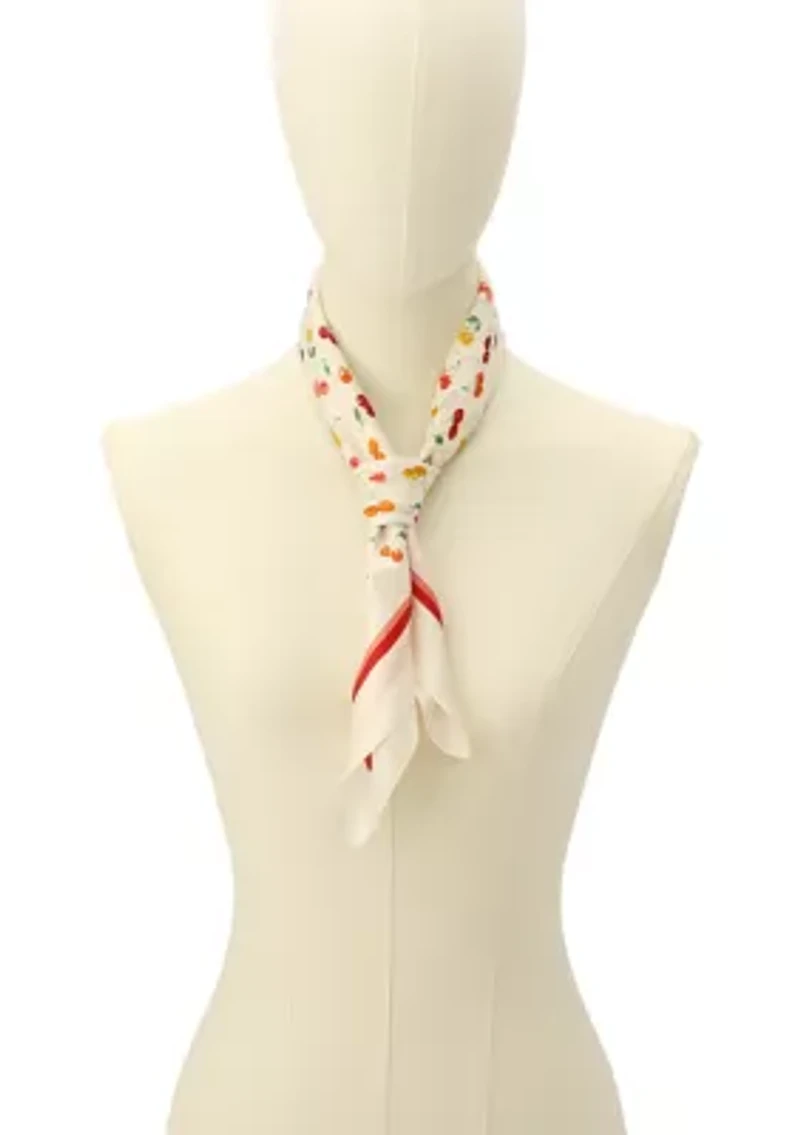 Cherry Mix Printed Silk Bandana