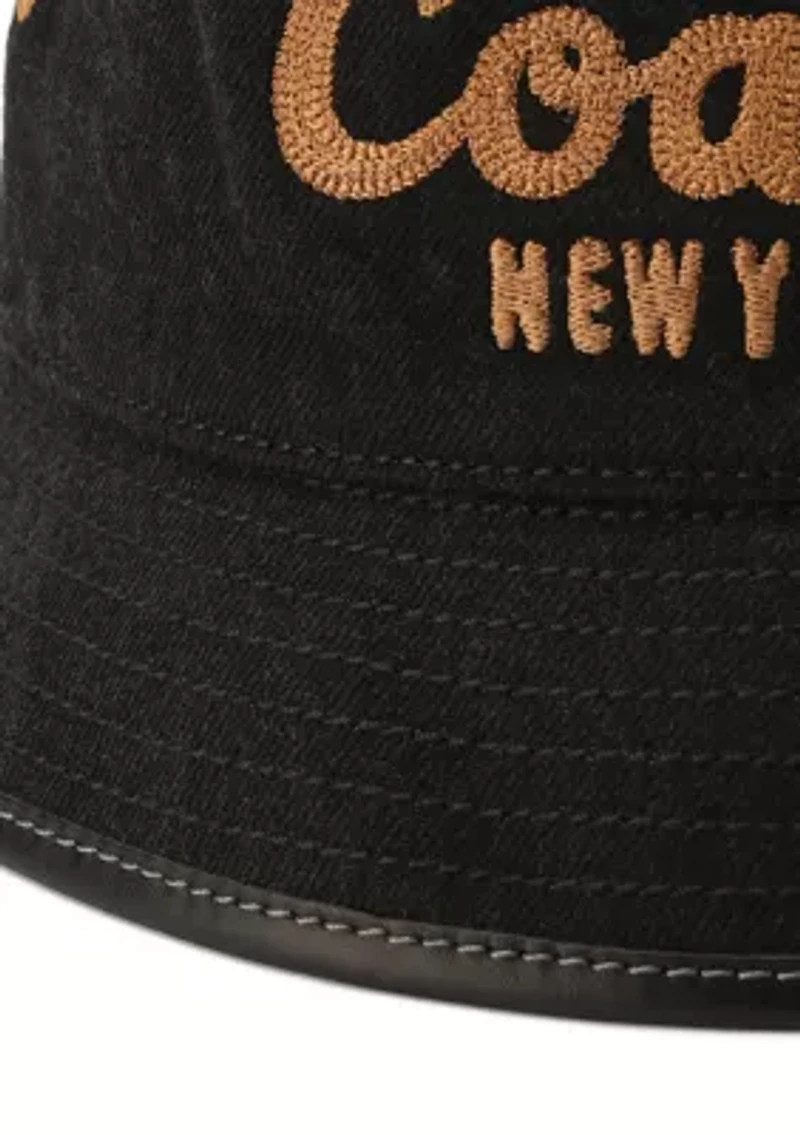 Embroidered Denim Bucket Hat