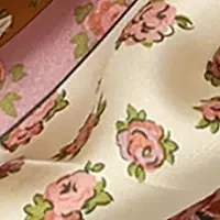 Tea Rose Printed Silk Square Scarf 