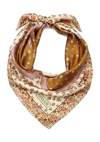 Tea Rose Printed Silk Square Scarf 