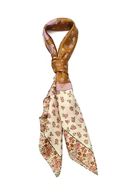 Tea Rose Printed Silk Square Scarf 