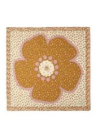 Tea Rose Printed Silk Square Scarf 