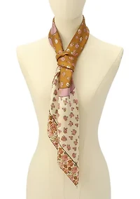 Tea Rose Printed Silk Square Scarf 