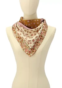 Tea Rose Printed Silk Square Scarf 