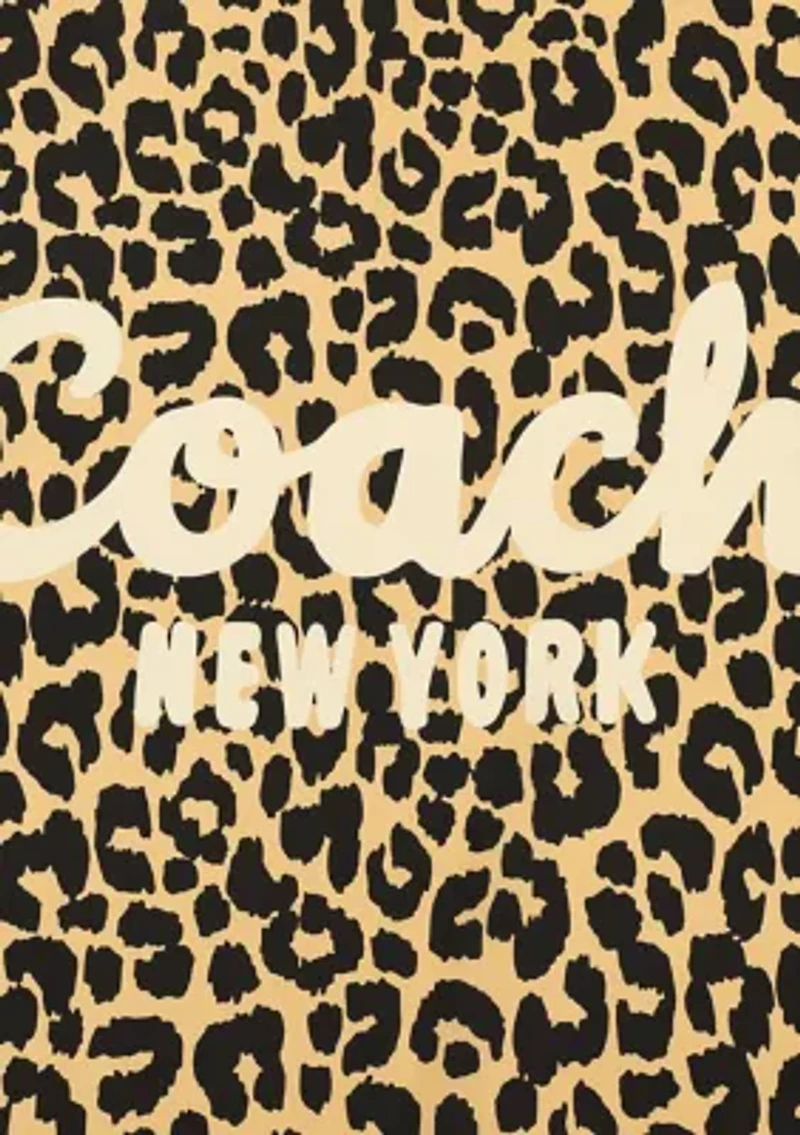 Script Leopard Printed Silk Bandana Scarf