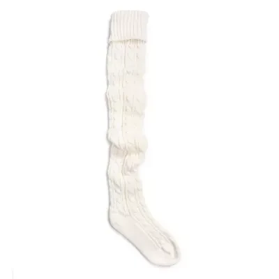 Womens Cable Knit Over the Knee Socks