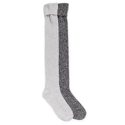 Womens 2 Pair Pack Marl Over the Knee Socks