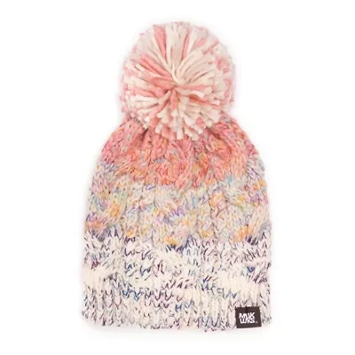 Womens Colorblock Stripe Cable Beanie