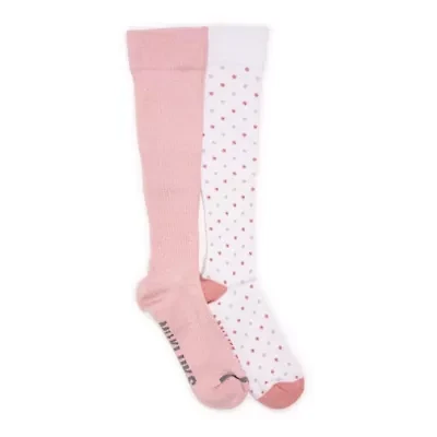 Women's 2 Pair Pack Cotton Compression Knee High Socks