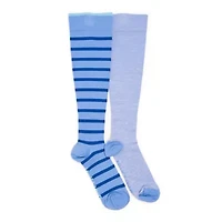 Women's 2 Pair Pack Nylon Compression Knee High Socks