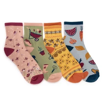 Women's 4 Pk QTR Crew Novelty