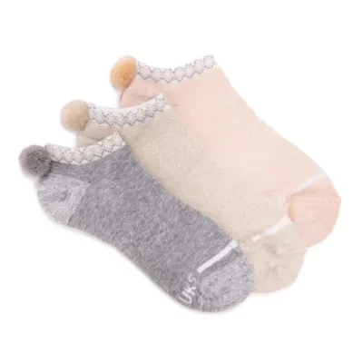Women's 3 Pk Dream Step Low Cut w/Pom