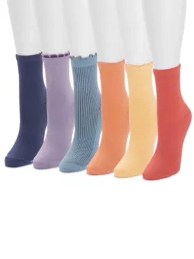 Women's 6 Pack Whisper Soft Crew Socks