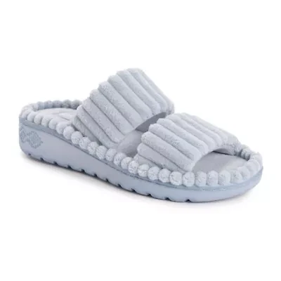 Women's Double Strap Slide-Cloud Ribbed Terry