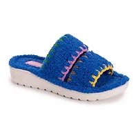 Women's Double Strap Slide-Cloud Ribbed Terry Slipper