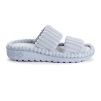 Women's Double Strap Slide-Cloud Ribbed Terry