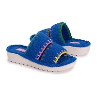 Women's Double Strap Slide-Cloud Ribbed Terry Slipper