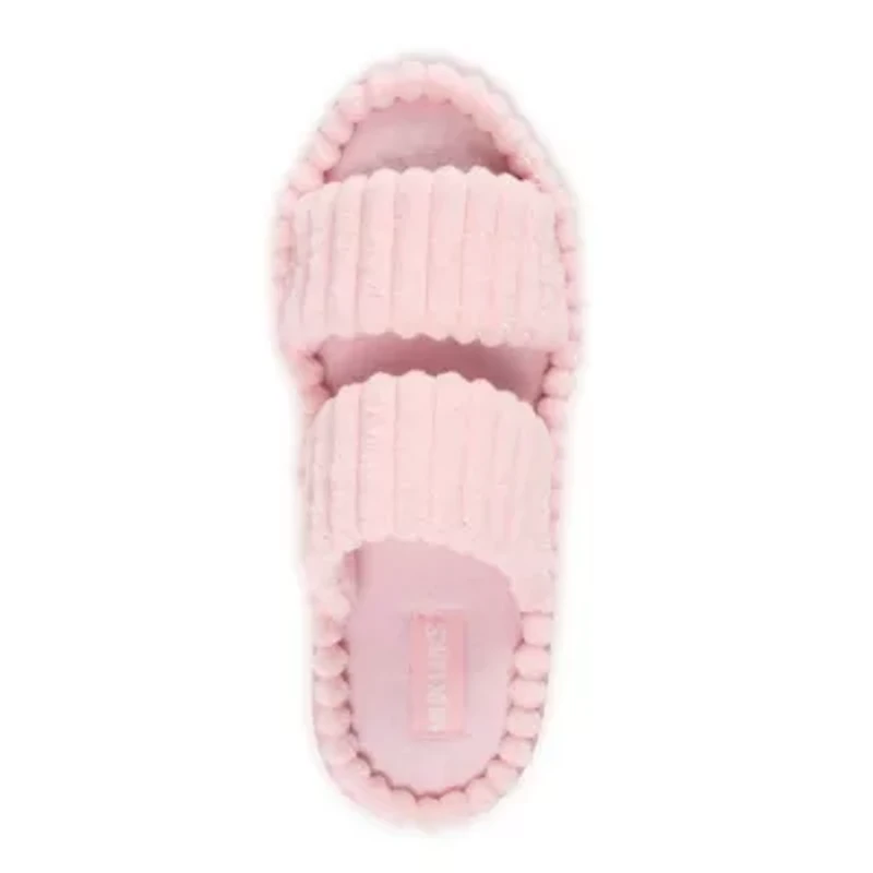 Women's Double Strap Slide-Cloud Ribbed Terry Slipper