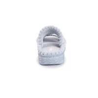 Women's Double Strap Slide-Cloud Ribbed Terry