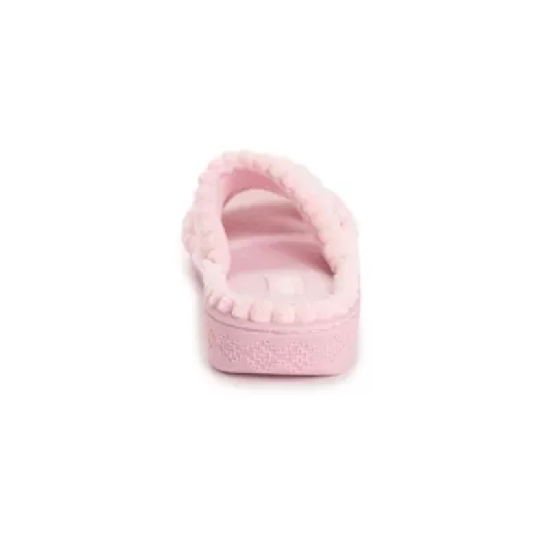 Women's Double Strap Slide-Cloud Ribbed Terry Slipper