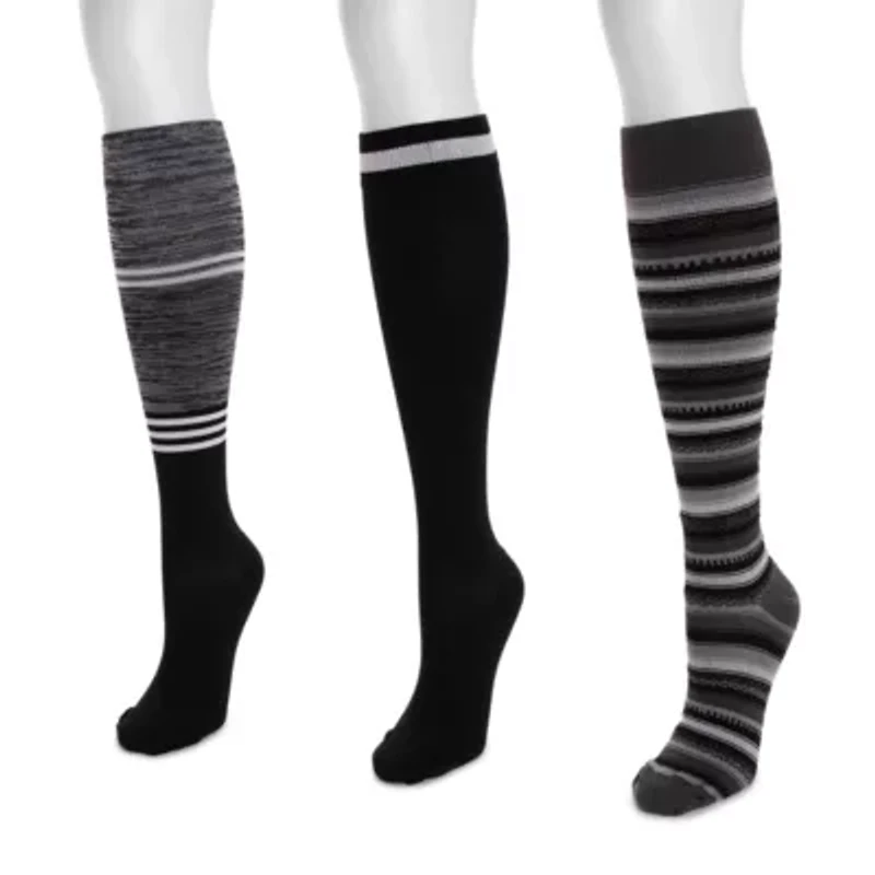 Women's 3 Pair Pack Nylon Compression Socks