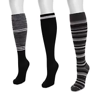 Women's 3 Pair Pack Nylon Compression Socks
