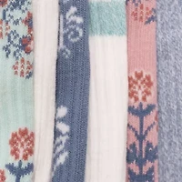 Women's 6 Pack Tall Cotton Wide Compression Knee-High Socks