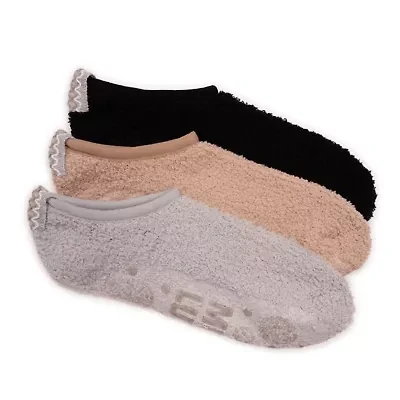 Women's 3 pk Low Cut Cozy Socks-Grippers