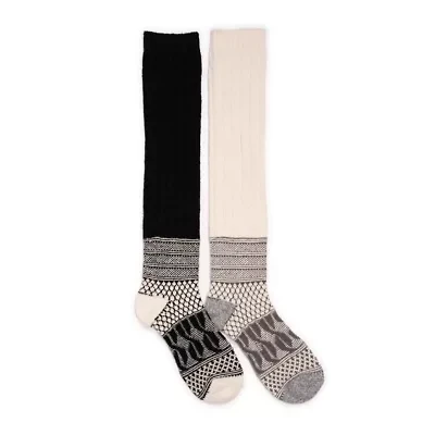 Patchwork Texture Over-The-Knee Socks 2 Pack
