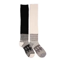 Patchwork Texture Over-The-Knee Socks 2 Pack