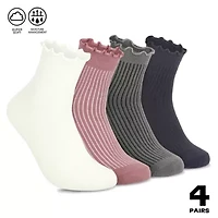 TIMBERLAND 4 PACK RUFFLE SOFT HIGH QUARTER