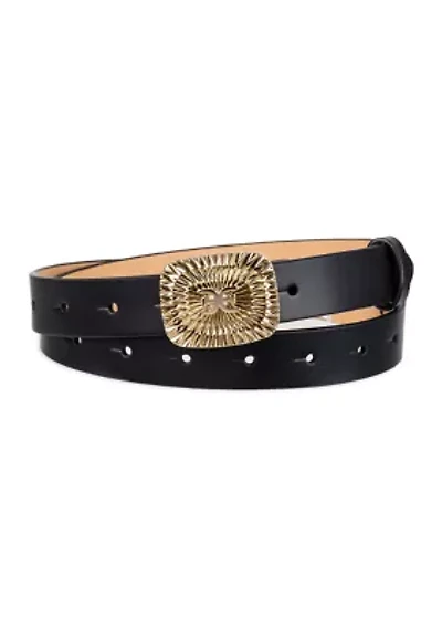 Fully Adjustable Dress Plaque Buckle Belt