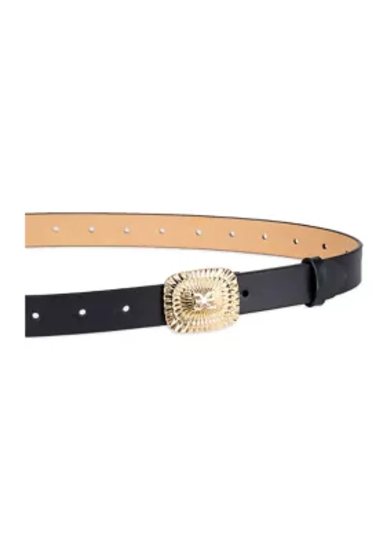 Fully Adjustable Dress Plaque Buckle Belt