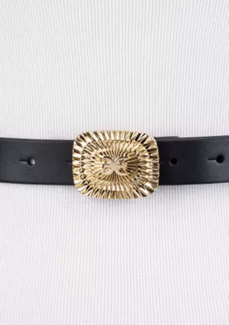 Fully Adjustable Dress Plaque Buckle Belt