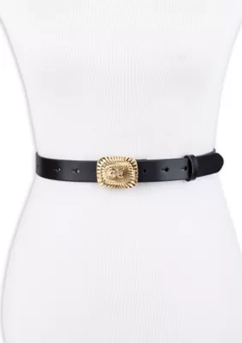 Fully Adjustable Dress Plaque Buckle Belt