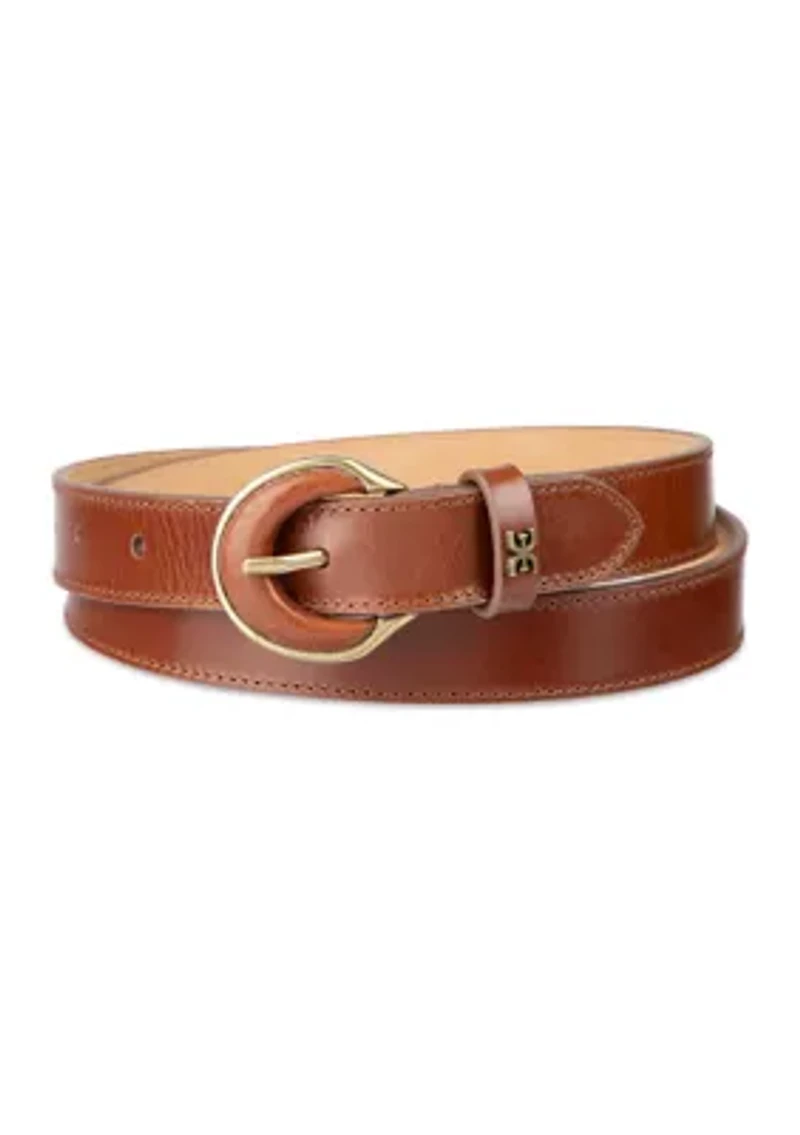 Leather Inset Harness Buckle Slim Fashion Belt