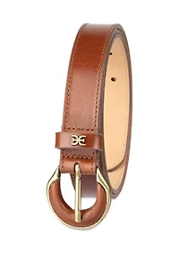 Leather Inset Harness Buckle Slim Fashion Belt