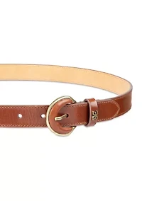 Leather Inset Harness Buckle Slim Fashion Belt