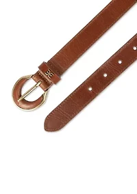 Leather Inset Harness Buckle Slim Fashion Belt