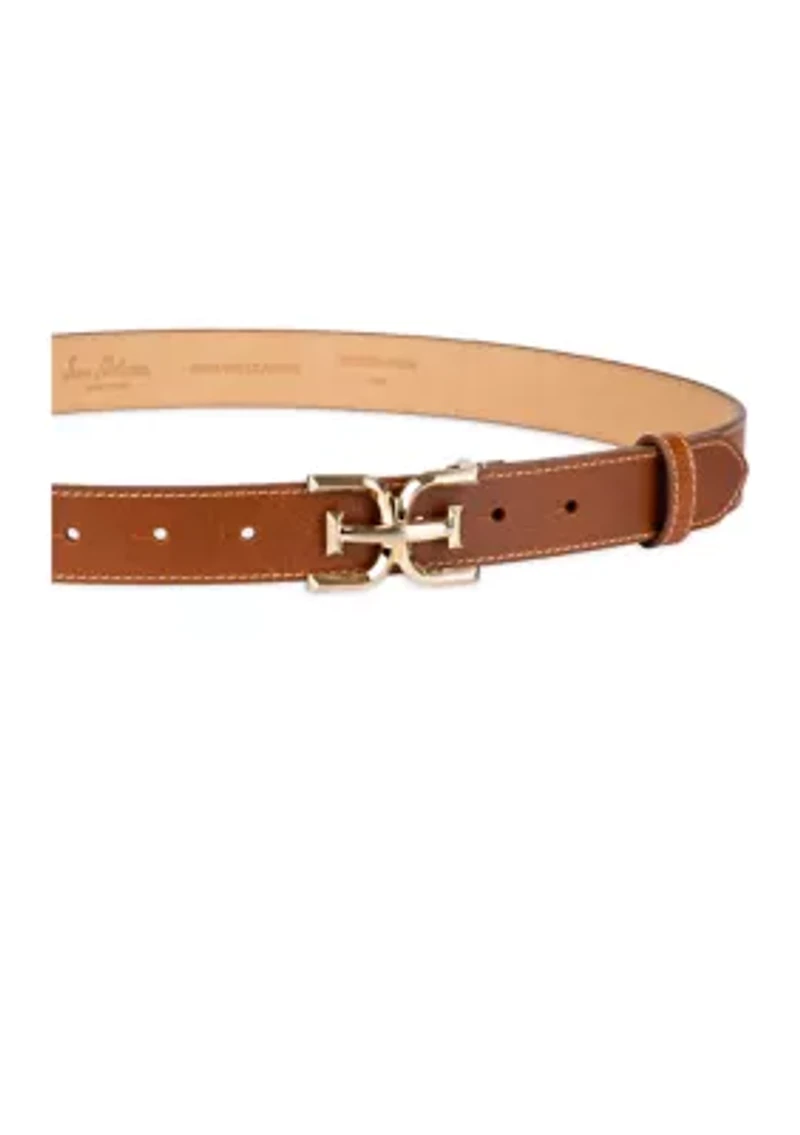 Casual Plaque Logo Buckle Belt