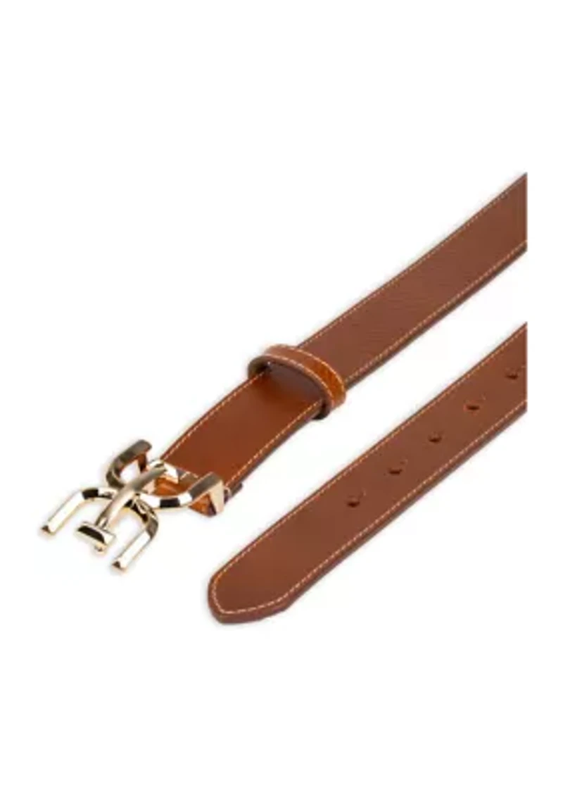Casual Plaque Logo Buckle Belt