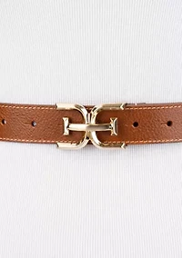 Casual Plaque Logo Buckle Belt