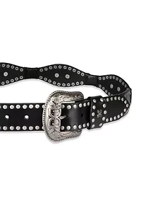 Sam Edelman Women's Studded Western Leather Fashion Belt