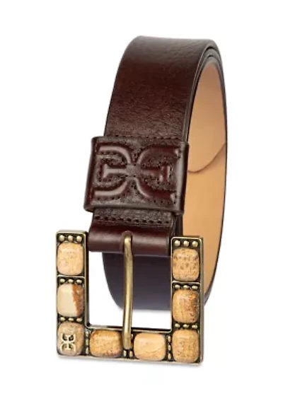 Stone Buckle Casual Leather Belt