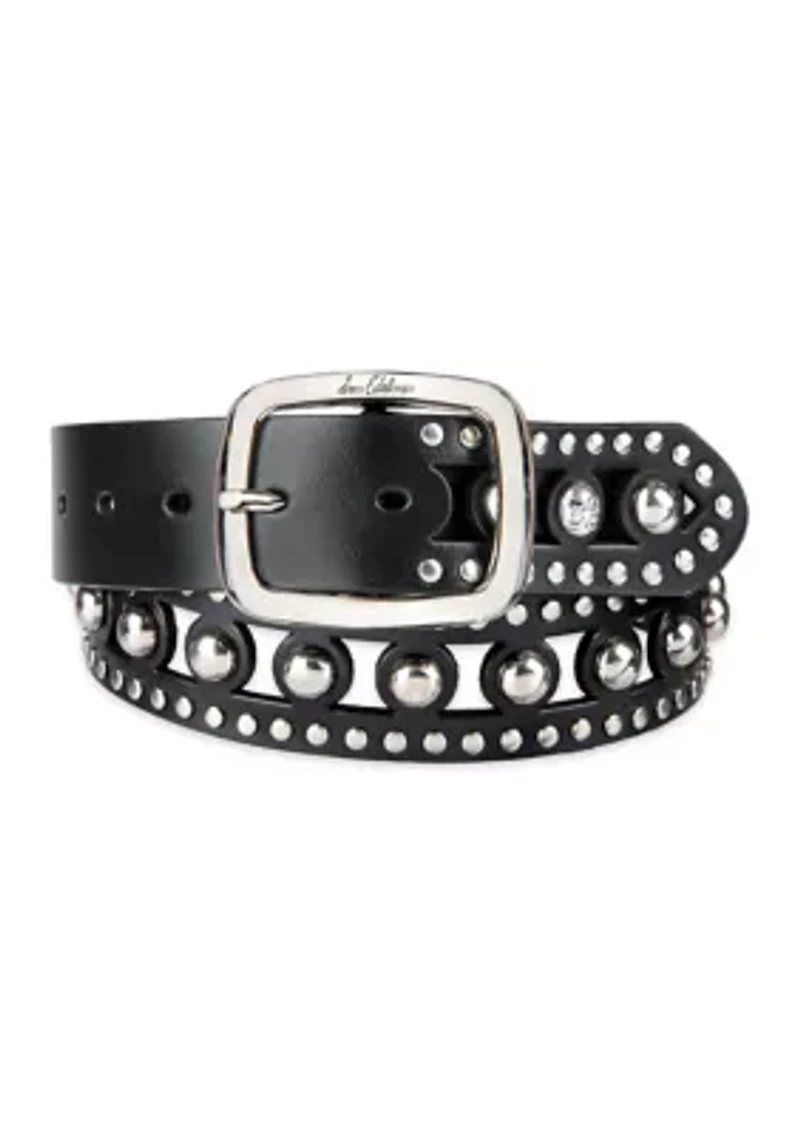 Women's Cutout Gem Studded Belt