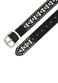 Women's Cutout Gem Studded Belt