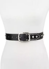 Women's Cutout Gem Studded Belt