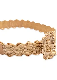 Ruffle Buckle Scallop Woven Design Casual Fashion Belt